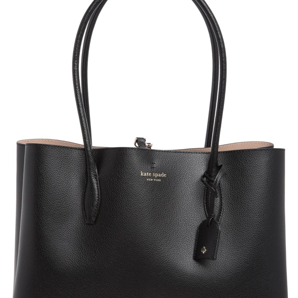 kate spade Black Bag Pebble Leather Double-Handle Tote Large Purse - Picture 3 of 11